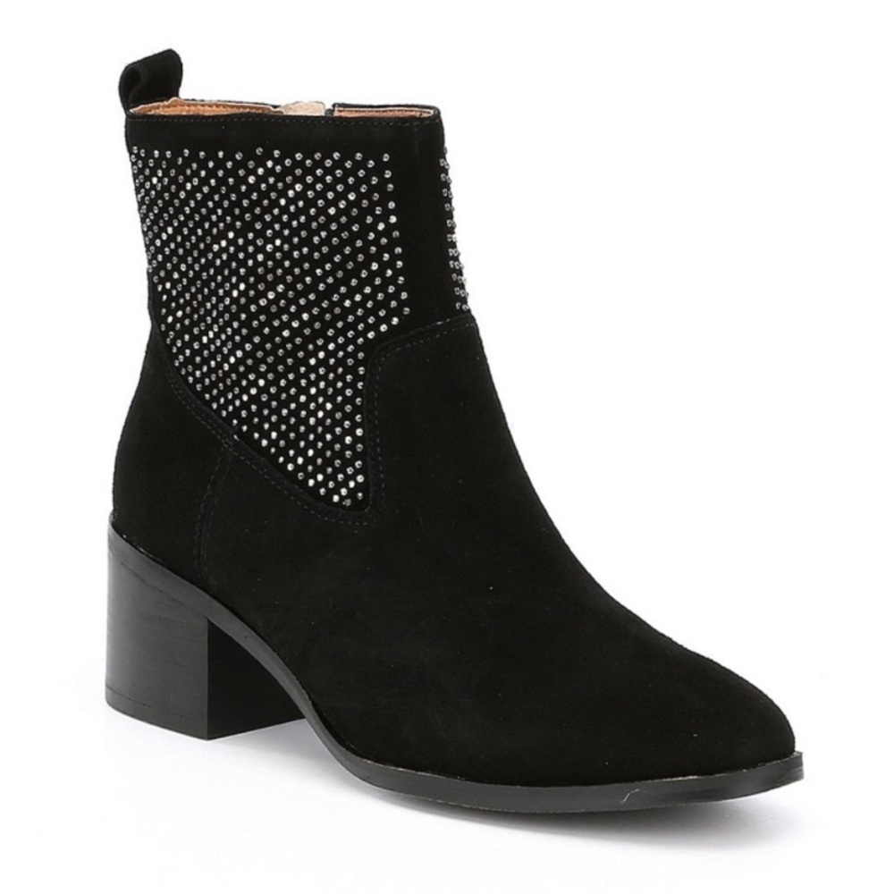 ANTHRO LATIGO Black Suede "Dosa" Ankle Boots 8